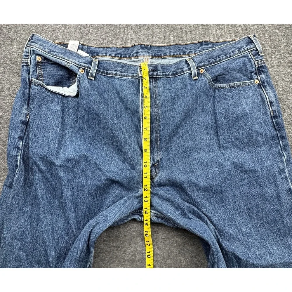 Levis 550 Relaxed Fit Mens Blue Jeans‎ Mens Size 50x32 Fits 50x31 Denim *Hole*